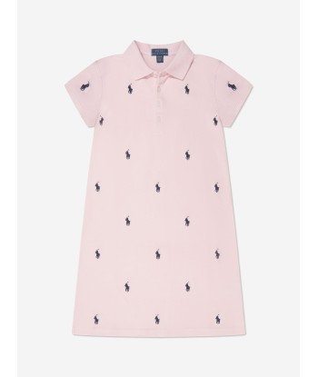 Ralph Lauren Girls Embroidered Polo Dress in Pink une grave pollution 