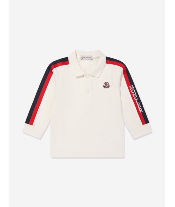 Moncler Enfant Baby Boys Long Sleeve Polo Shirt in White 2024