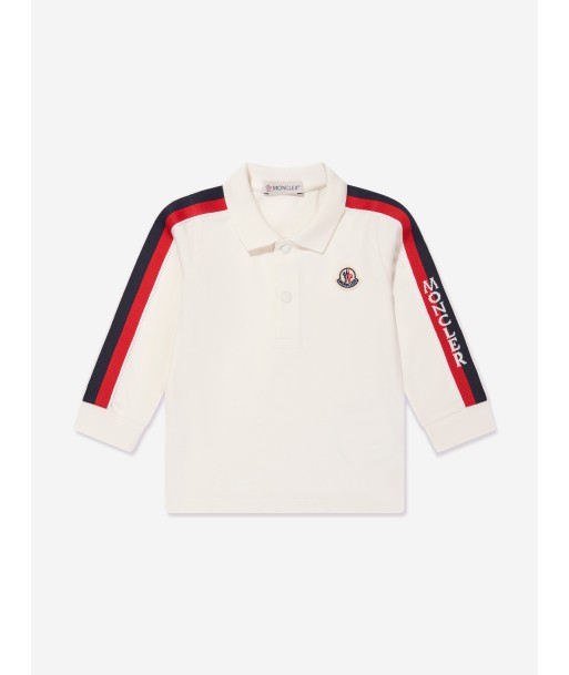 Moncler Enfant Baby Boys Long Sleeve Polo Shirt in White 2024