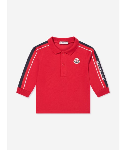 Moncler Enfant Baby Boys Long Sleeve Polo Shirt in Red Pour