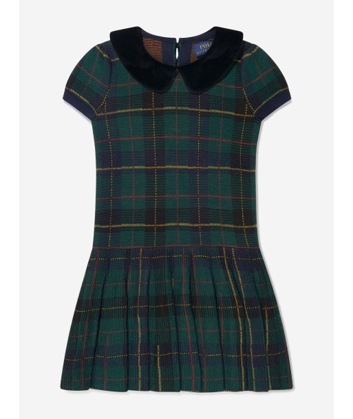 Ralph Lauren Girls Plaid Day Dress in Navy Paris Déstockage Promo