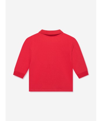 Moncler Enfant Baby Boys Long Sleeve Polo Shirt in Red Pour