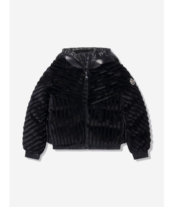 Moncler Enfant Girls Down Pedrix Jacket in Black en stock