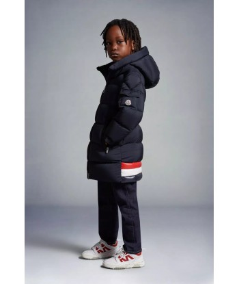 Moncler Enfant Boys Down Padded Marat Long Parka in Navy livraison et retour toujours gratuits