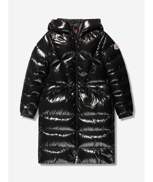 Moncler Enfant Girls Down Padded Selenga Long Coat in Black destockage