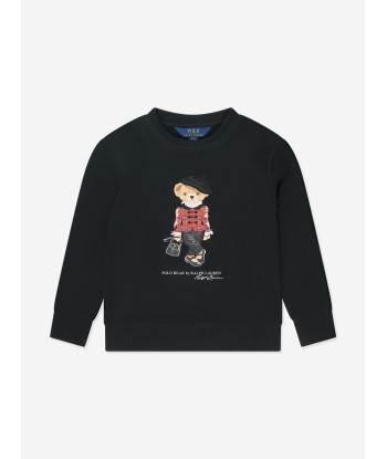 Ralph Lauren Girls Bear Sweatshirt in Black du meilleur 