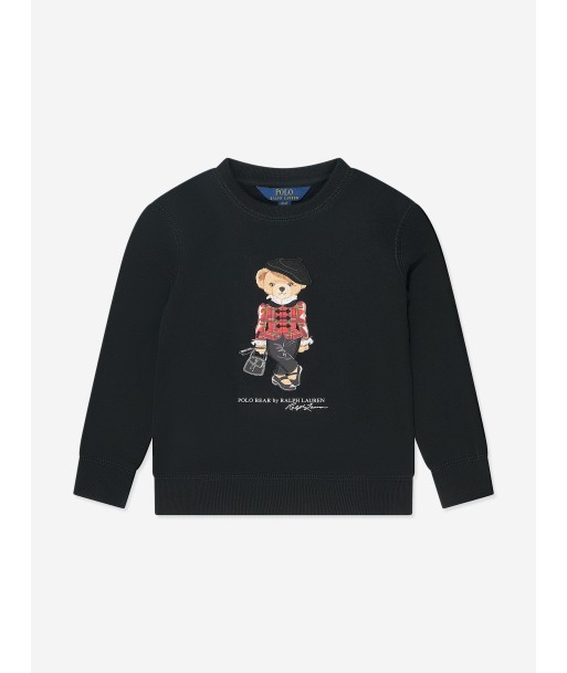 Ralph Lauren Girls Bear Sweatshirt in Black du meilleur 