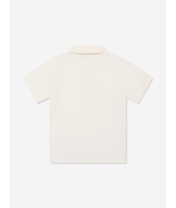 Moncler Enfant Boys Polo Shirt in White pas cher 