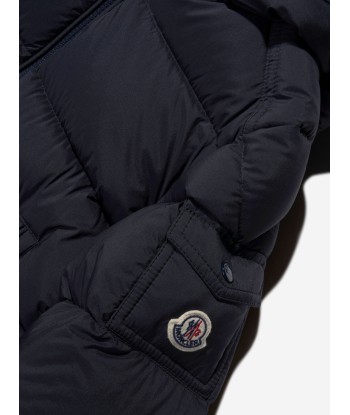 Moncler Enfant Boys Down Padded Marat Long Parka in Navy livraison et retour toujours gratuits