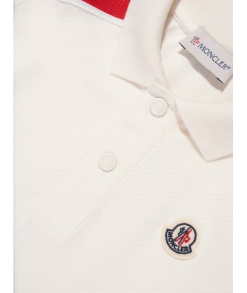 Moncler Enfant Boys Polo Shirt in White pas cher 