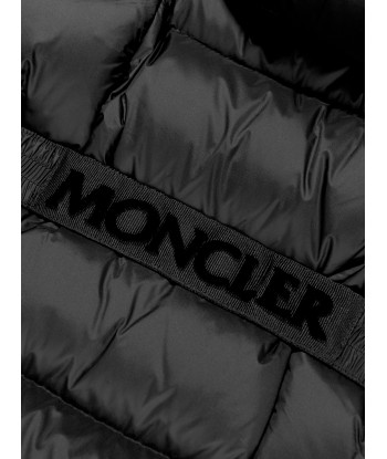 Moncler Enfant Girls Down Padded Caille Long Coat in Black meilleur choix