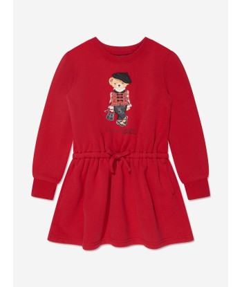 Ralph Lauren Girls Bear Sweater Dress in Red online