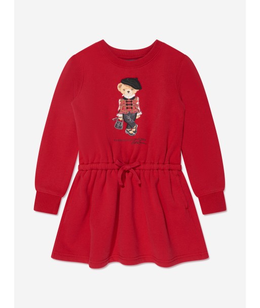 Ralph Lauren Girls Bear Sweater Dress in Red online