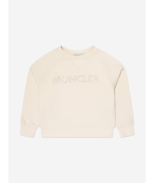 Moncler Enfant Girls Logo Sweatshirt in Ivory les ligaments