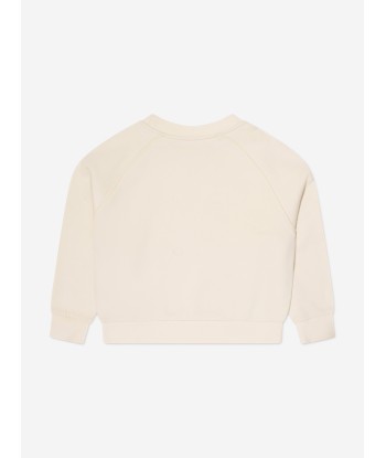 Moncler Enfant Girls Logo Sweatshirt in Ivory les ligaments