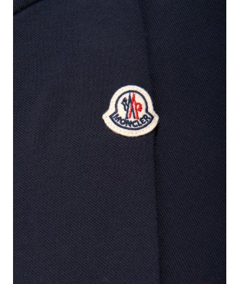 Moncler Enfant Boys Long Sleeve Polo Shirt in Navy destockage