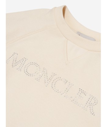 Moncler Enfant Girls Logo Sweatshirt in Ivory les ligaments