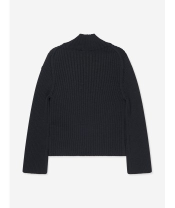 Moncler Enfant Girls Turtleneck Top in Black pas cher chine