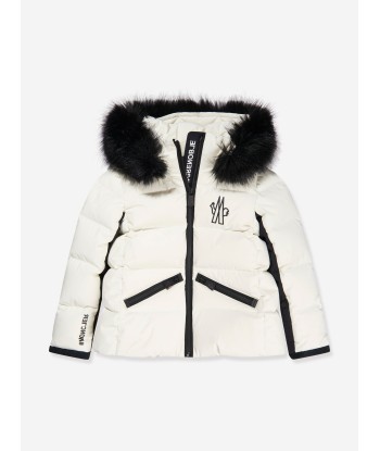 Moncler Enfant Moncler Grenoble Girls Down Padded Suisses Jacket in White solde