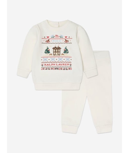 Ralph Lauren Baby Girls Sampler Tracksuit in Ivory Le MVP de beaucoup