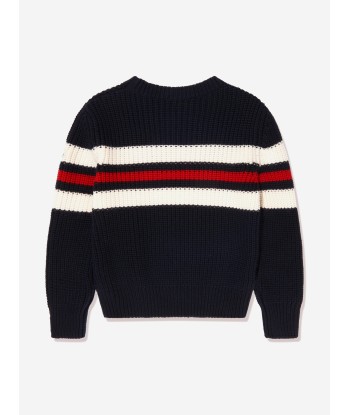 Moncler Enfant Boys Wool Knit Jumper in Navy Jusqu'à 80% De Réduction