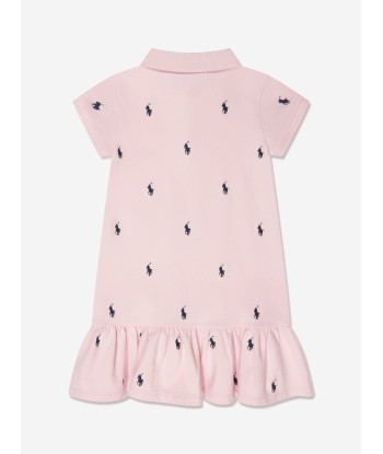 Ralph Lauren Girls Logo Polo Dress in Pink en linge