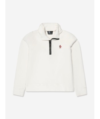 Moncler Enfant Moncler Grenoble Kids Half Zip Ski Sweatshirt in White de la marque