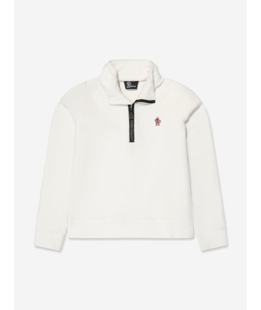 Moncler Enfant Moncler Grenoble Kids Half Zip Ski Sweatshirt in White de la marque