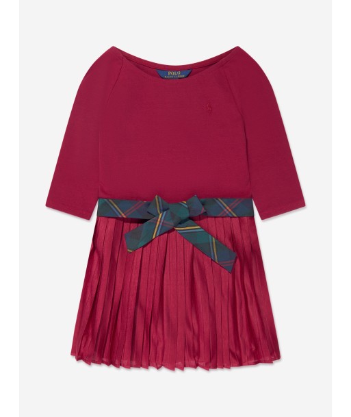 Ralph Lauren Girls Pleated Day Dress in Red Comparez et commandez 