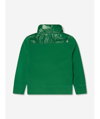 Moncler Grenoble Kids Down Padded Zip Up Cardigan in Green Découvrez la collection