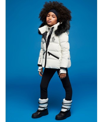 Moncler Enfant Moncler Grenoble Girls Down Padded Suisses Jacket in White solde