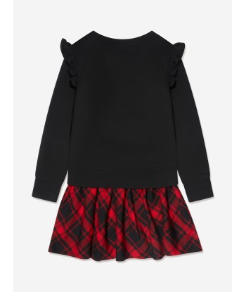 Ralph Lauren Girls Ruffle Sweater Dress in Black acheter