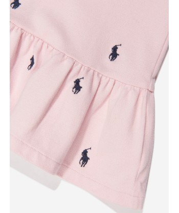 Ralph Lauren Girls Logo Polo Dress in Pink en linge