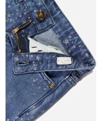 Versace Girls Flared Glitter Jeans in Blue en ligne