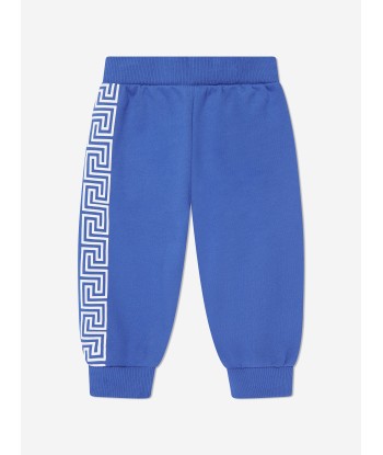 Versace Baby Boys La Greca Joggers in Blue la colonne vertébrale