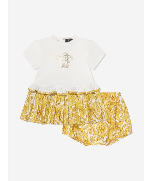 Versace Baby Girls Dress With Knickers in White ou a consommer sur place