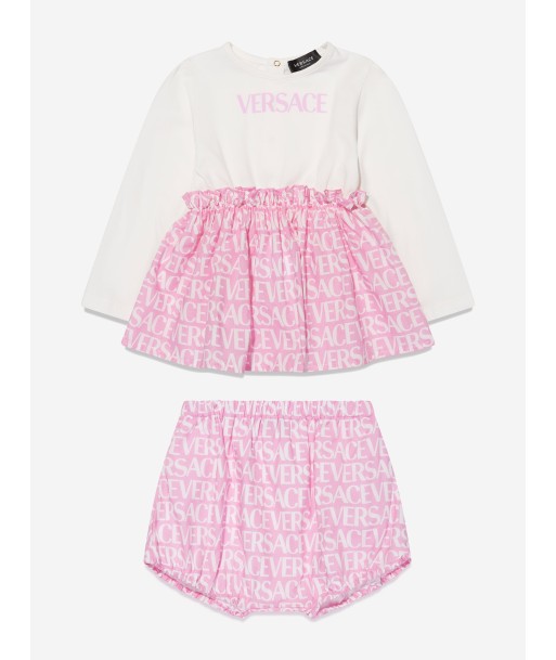 Versace Baby Girls Dress With Knickers in Pink de la marque