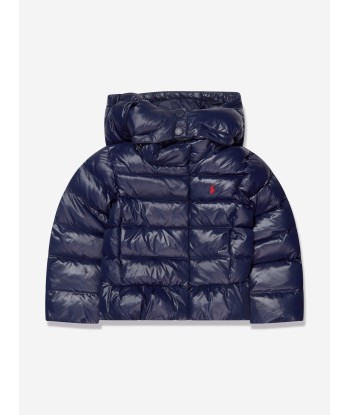 Ralph Lauren Girls Puffer Jacket in Navy la colonne vertébrale