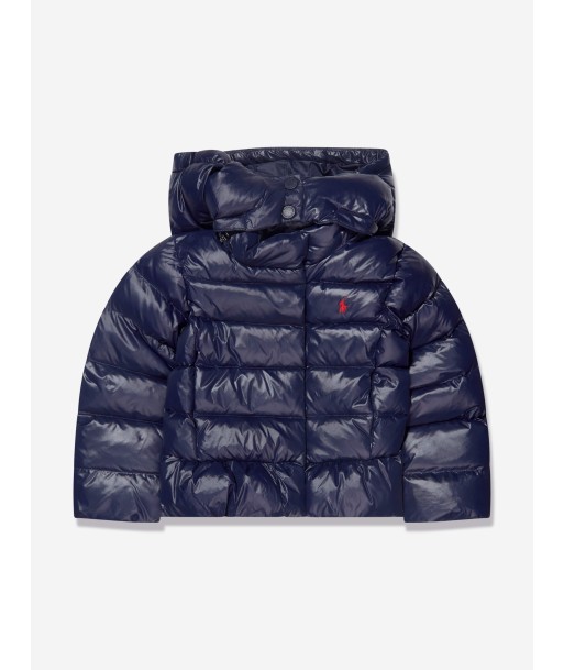 Ralph Lauren Girls Puffer Jacket in Navy la colonne vertébrale