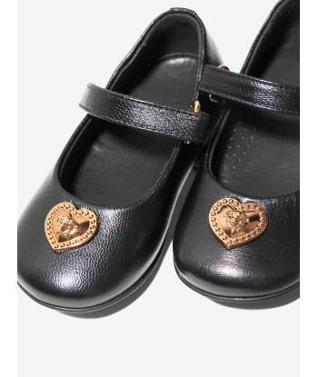 Versace Girls Heart Logo Shoes in Black Comment ça marche