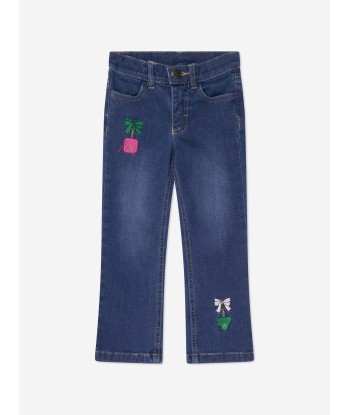 Aigner Girls Embroidered Flared Jeans in Blue shop