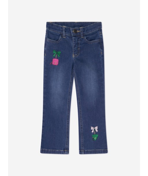 Aigner Girls Embroidered Flared Jeans in Blue shop