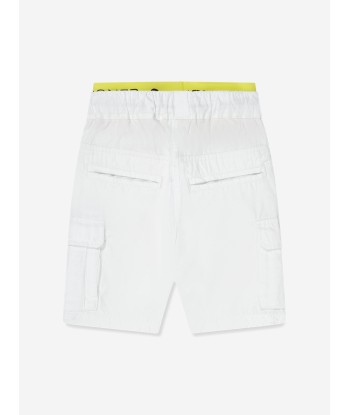 Aigner Boys Embroidered Bermuda Shorts in White les ligaments