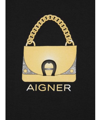 Aigner Girls Bag Print Dress in Black le des métaux précieux