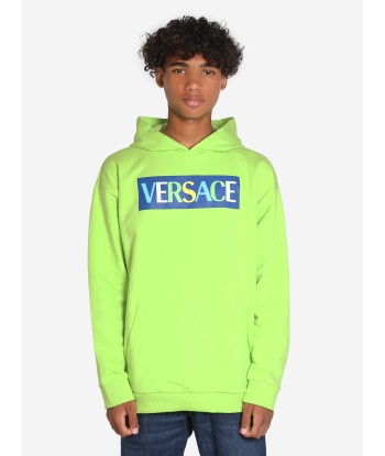 Versace Kids Logo Hoodie in Green les ligaments