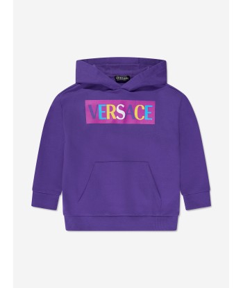 Versace Girls Logo Hoodie in Purple livraison et retour toujours gratuits