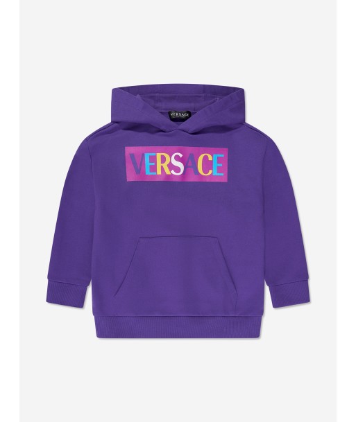 Versace Girls Logo Hoodie in Purple livraison et retour toujours gratuits