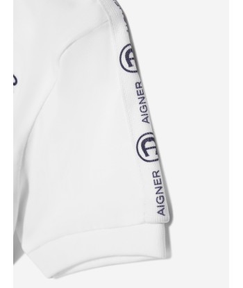 Aigner Boys Pocket Polo Shirt in White Paris Déstockage Promo