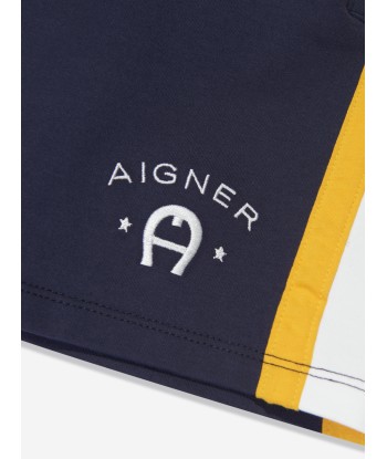 Aigner Boys Logo Bermuda Shorts in Navy à prix réduit toute l'année