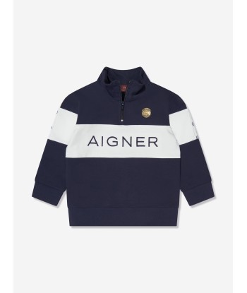 Aigner Boys Logo Sweatshirt in Navy ou a consommer sur place